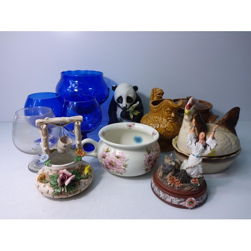 200 - Coloured glass, pottery, china etc