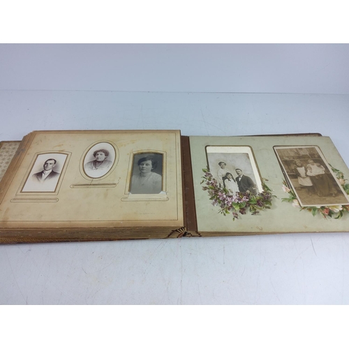 143 - Victorian photograph album and contents