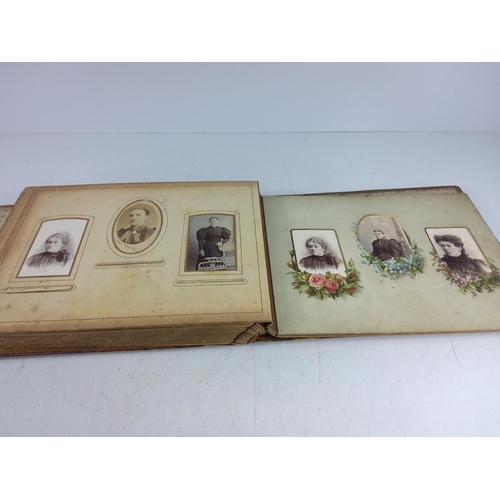 143 - Victorian photograph album and contents