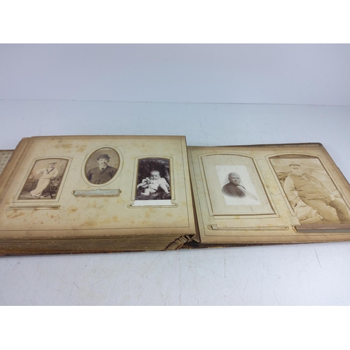 143 - Victorian photograph album and contents