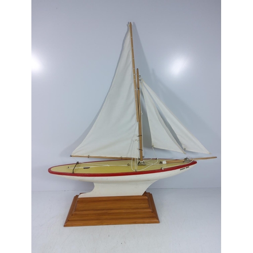 156 - 1950's pond yacht on stand, 'The Ocean Star' by The Star Yacht Company of Birkenhead