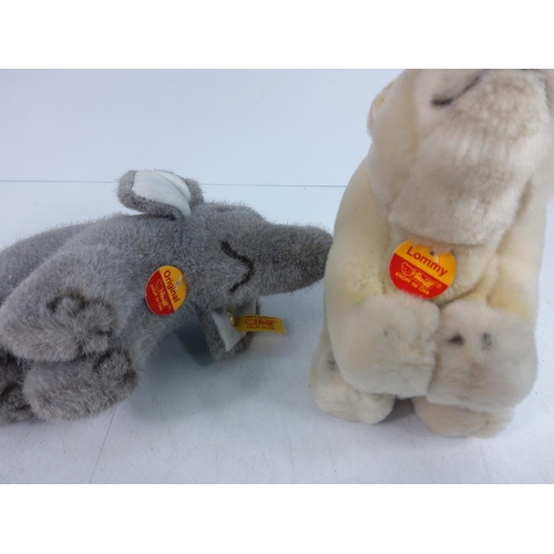 4 - Steiff polar bear and elephant