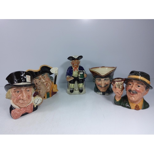 55 - 4 Doulton Toby jugs and a Kevin Francis Toby jug signed