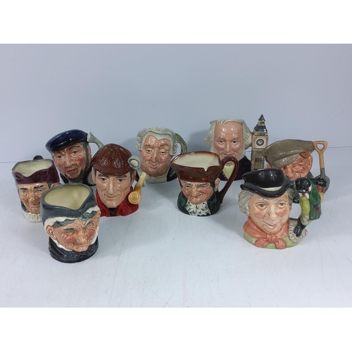 57 - 9 medium Doulton Toby jugs