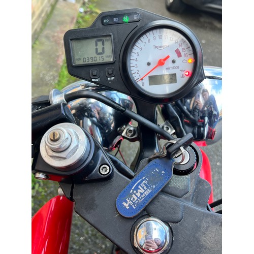 8 - Red Triumph  Speed 4 Motorbike this bike is being sold as a project bike, it has had a new battery t... 