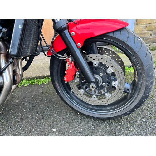 8 - Red Triumph  Speed 4 Motorbike this bike is being sold as a project bike, it has had a new battery t... 