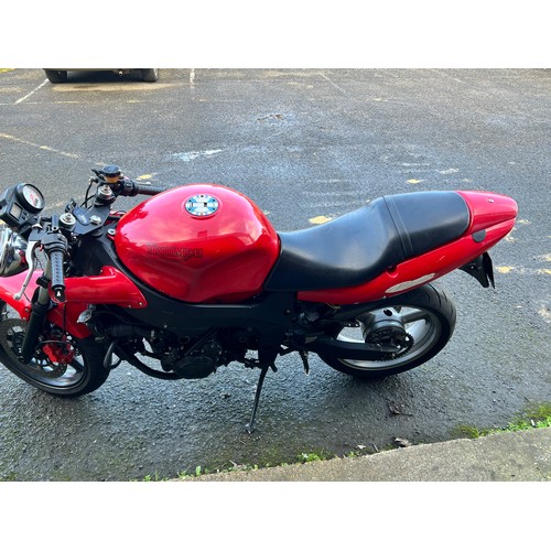 8 - Red Triumph  Speed 4 Motorbike this bike is being sold as a project bike, it has had a new battery t... 