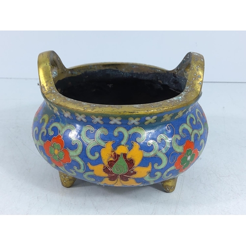 269 - Bronze and Cloisonne bowl