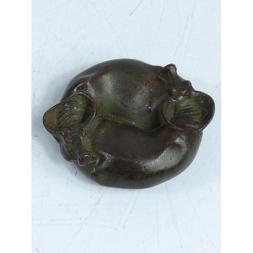 270 - Bronze buffalo and yin yang paperweight