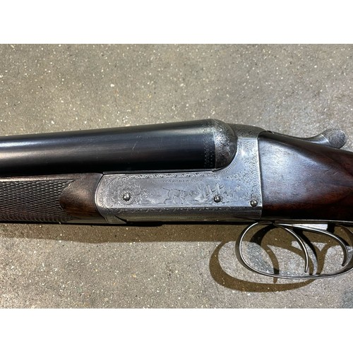 101 - 12 Bore Side by side shot gun by J.A Scotcher & son - Serial number 2449 - Please note the purchaser... 