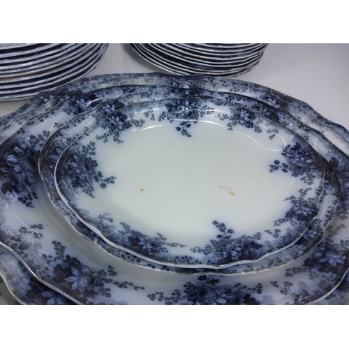 151 - Large qty of antique Meakin blue and white tea and dinnerware