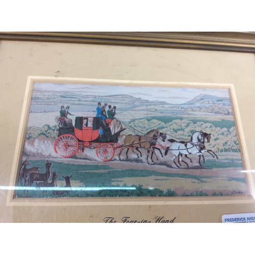 173 - Pair of vintage horse and cart scenes, 30 x 23cms