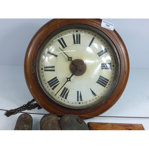 174 - Antique wooden cased postmans alarm clock