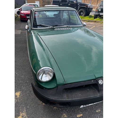 40 - Green MG MGB GT, first registered in 1980, 1.8L petrol, this car is Ulez, tax and MOT exempt, lovely... 