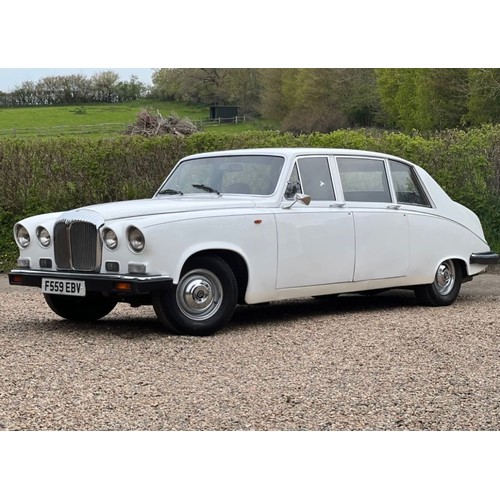 42 - Cream 1988 Daimler DS420 limousine, registration F559EBV in good condition, runs and drives, has bee... 