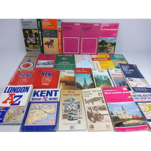 212 - Box of vintage maps