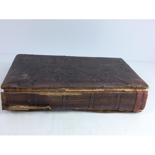 214 - Victorian photograph album and contents