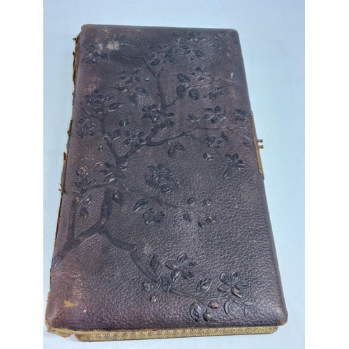 214 - Victorian photograph album and contents