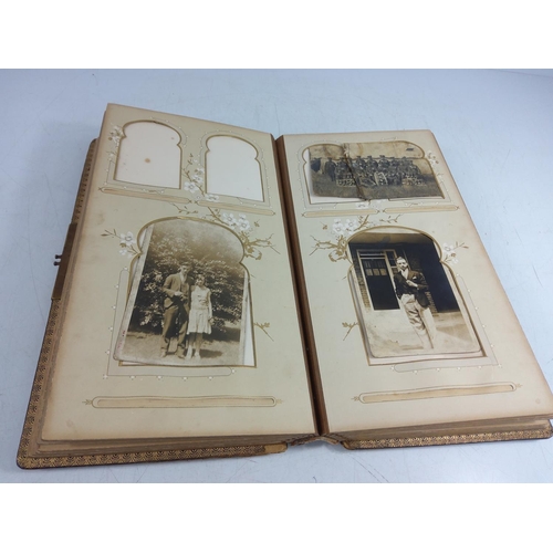 214 - Victorian photograph album and contents