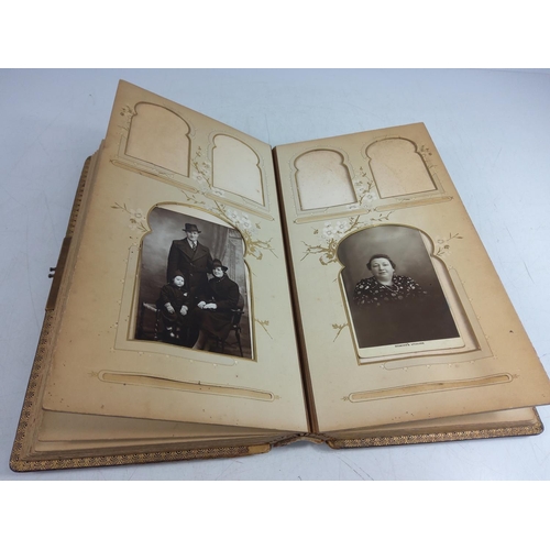 214 - Victorian photograph album and contents