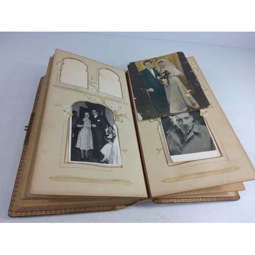 214 - Victorian photograph album and contents