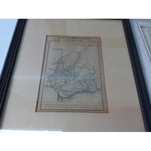 220 - 9 framed original antique maps, largest 59 x 71cms