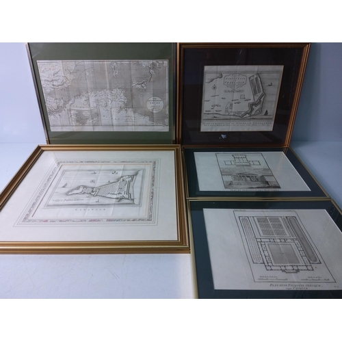 220 - 9 framed original antique maps, largest 59 x 71cms