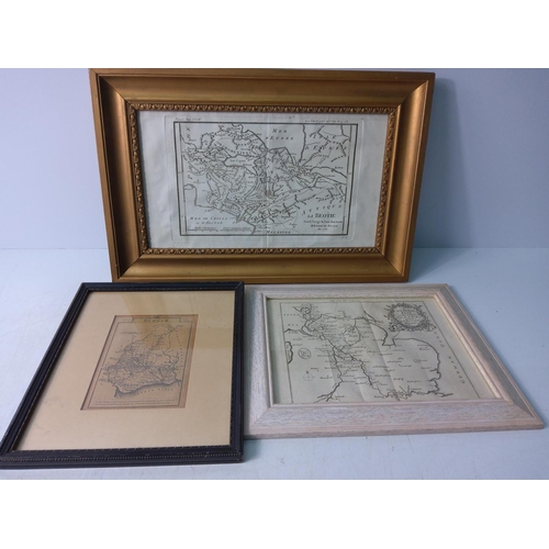 220 - 9 framed original antique maps, largest 59 x 71cms