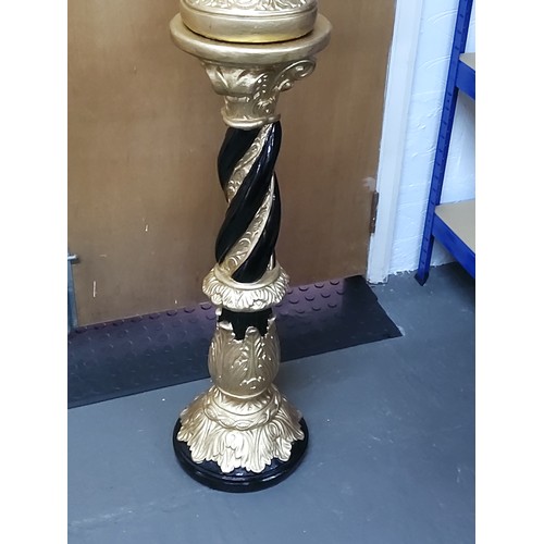 177A - Large plaster Blackamoor figure lamp on base, base 81cms, top 78cms