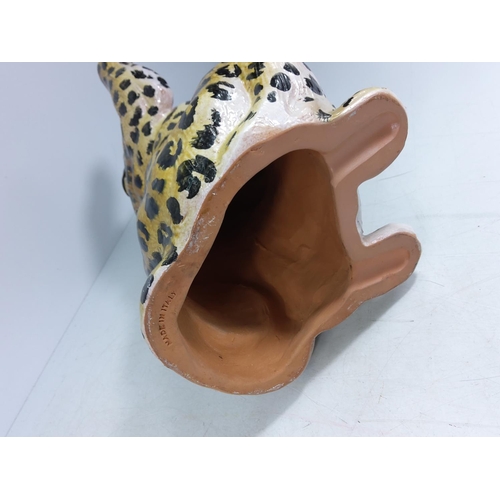 62 - Ceramiche Boxer Italy terracotta leopard figure, 39cms in height