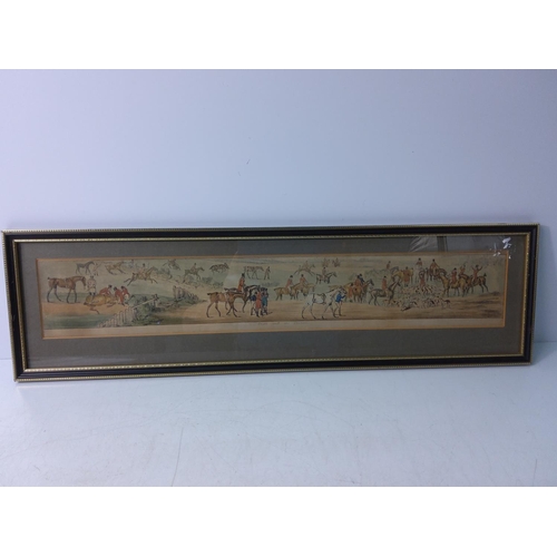 104 - Antique 1822 Henry Alken hunt scene picture, 62 x 18cms