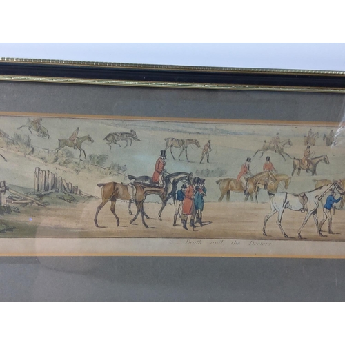 104 - Antique 1822 Henry Alken hunt scene picture, 62 x 18cms