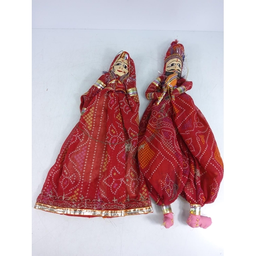 119 - 2 vintage handmade Indian puppets