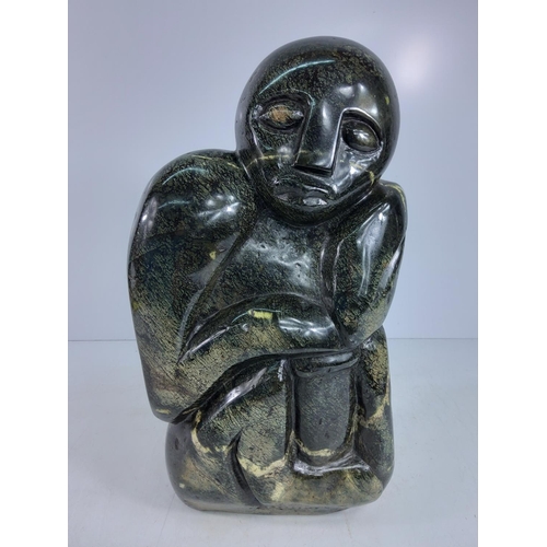 178 - Heavy carved stone tribal style figure, 38 x 20 x 15cms,12.45kg