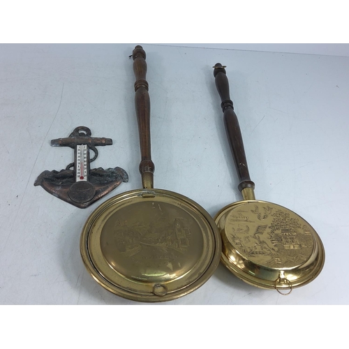 213 - A pair of firing canons, a brass eagle and other various brassware