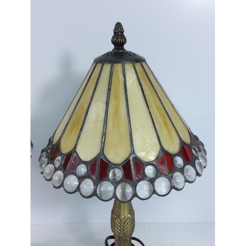 123 - Pair of Tiffany style lamps