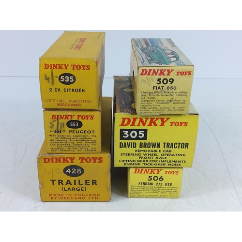 87 - 6 boxed Dinky models, model no's 535, 553, 428, 506, 305 & 509