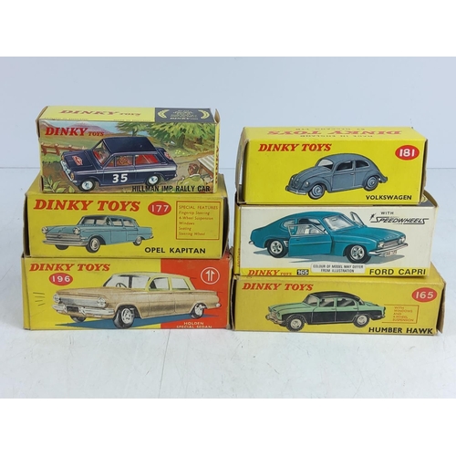 90 - 6 boxed Dinky models, model no's 214, 181, 177, 165, 196 & 165