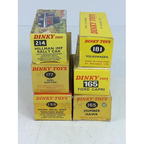 90 - 6 boxed Dinky models, model no's 214, 181, 177, 165, 196 & 165