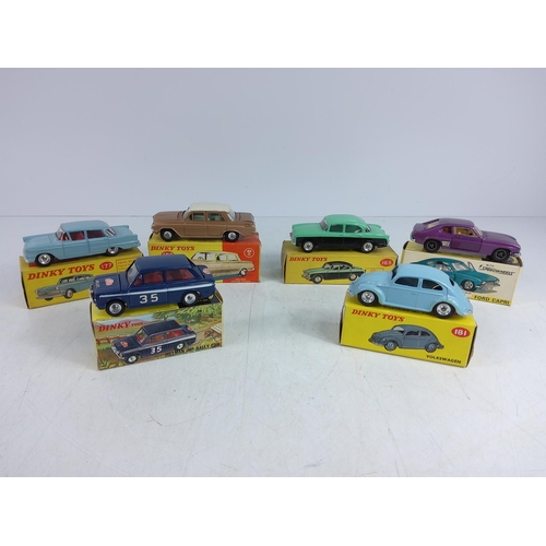 90 - 6 boxed Dinky models, model no's 214, 181, 177, 165, 196 & 165