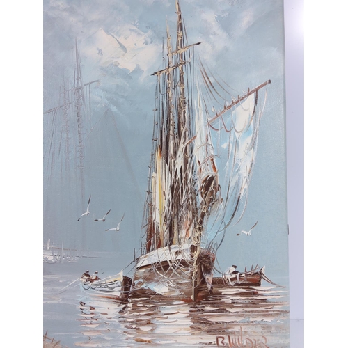 12 - 2 Ship oil paintings