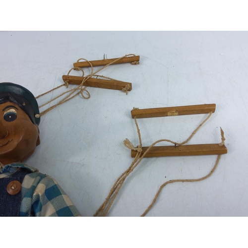 13 - 2 vintage jack in the boxes and a wooden Pinocchio puppet