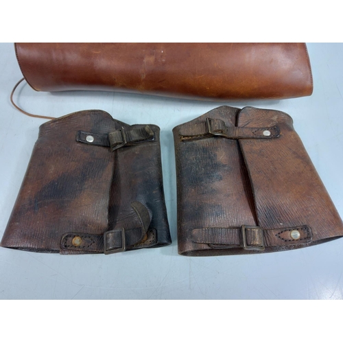 2 - 2 pairs of leather gaiters