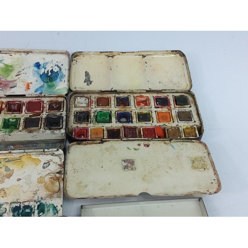 4 - 8 Various vintage watercolour paint boxes by Reeves & Son