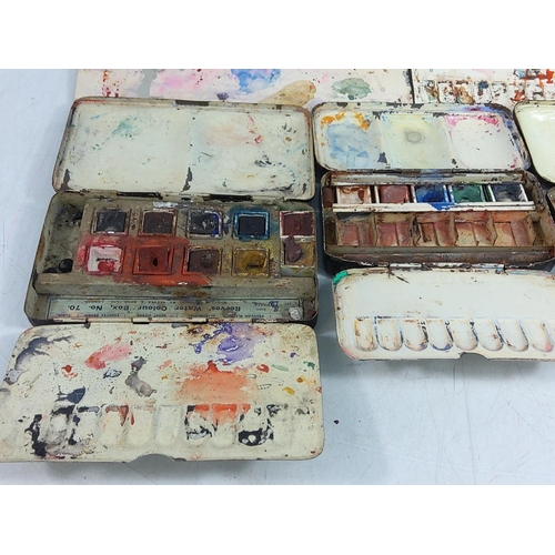 4 - 8 Various vintage watercolour paint boxes by Reeves & Son