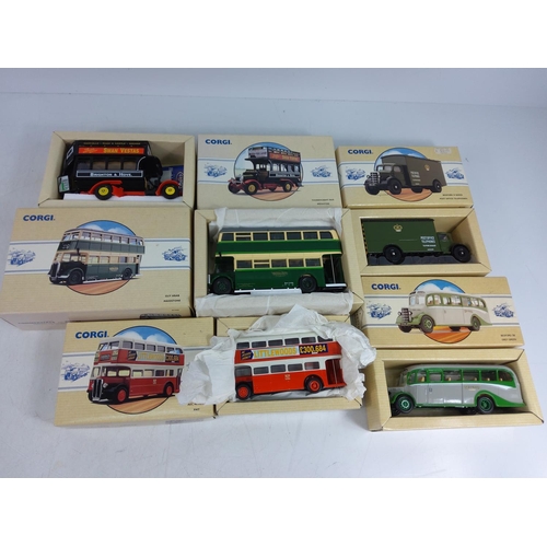 34 - 5 boxed Corgi buses