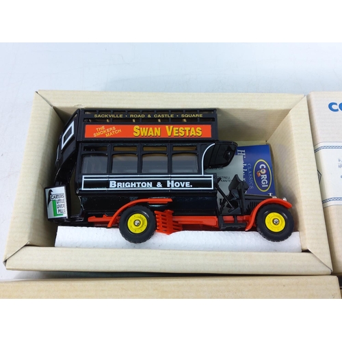 34 - 5 boxed Corgi buses