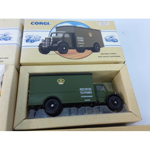 34 - 5 boxed Corgi buses