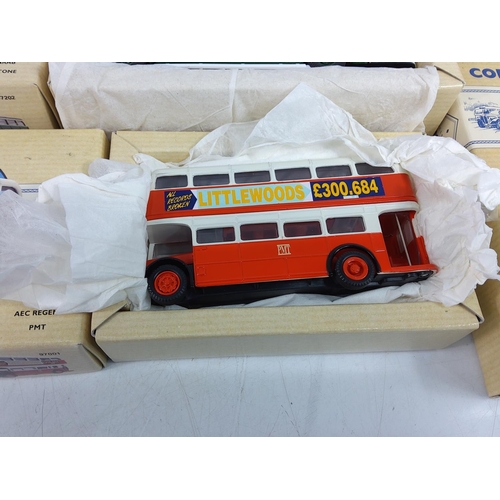 34 - 5 boxed Corgi buses