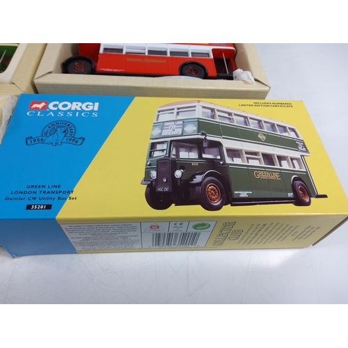 35 - 5 boxed Corgi buses